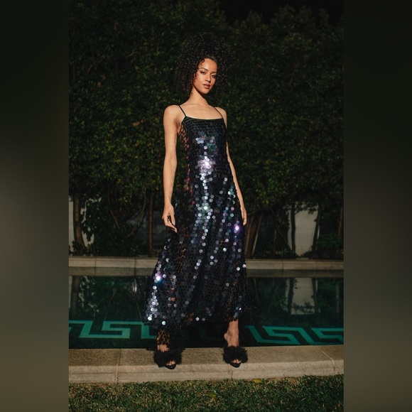 NWT Elliatt Deborah iridescent paillette embellishments Maxi Dress Size Small - Picture 3 of 14